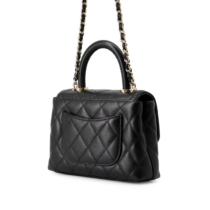 Chanel Extra Mini Matelassé Caviar Coco sac à anse supérieure