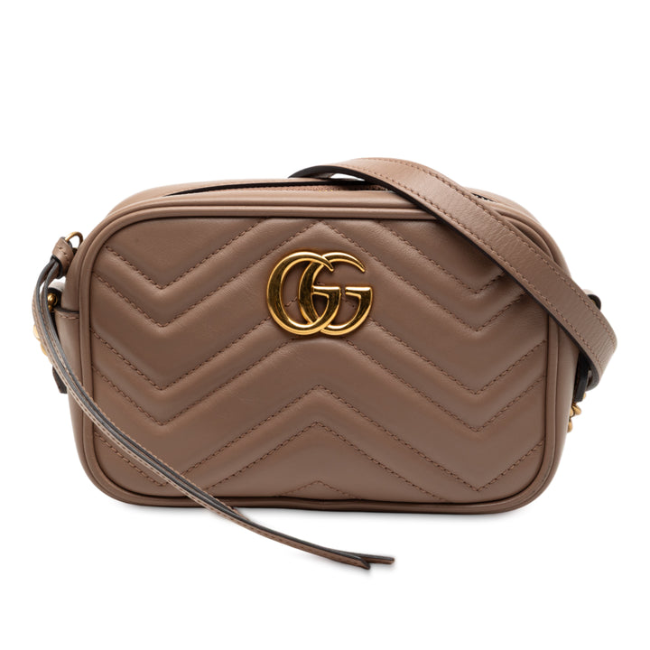 Gucci GG Marmont Matelasse Sac Mini Cuir de veau Marron