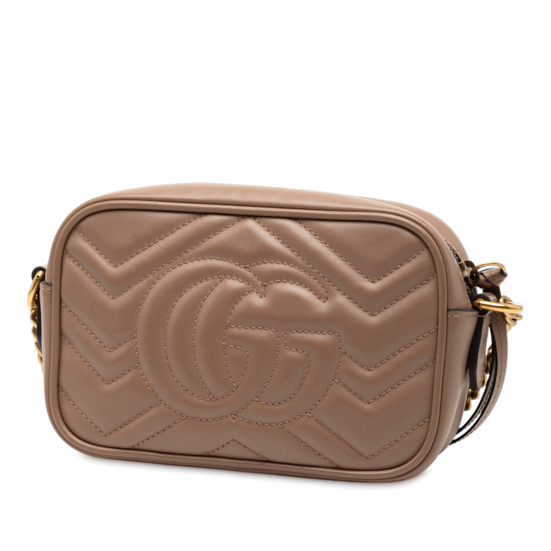Gucci GG Marmont Matelasse Sac Mini Cuir de veau Marron