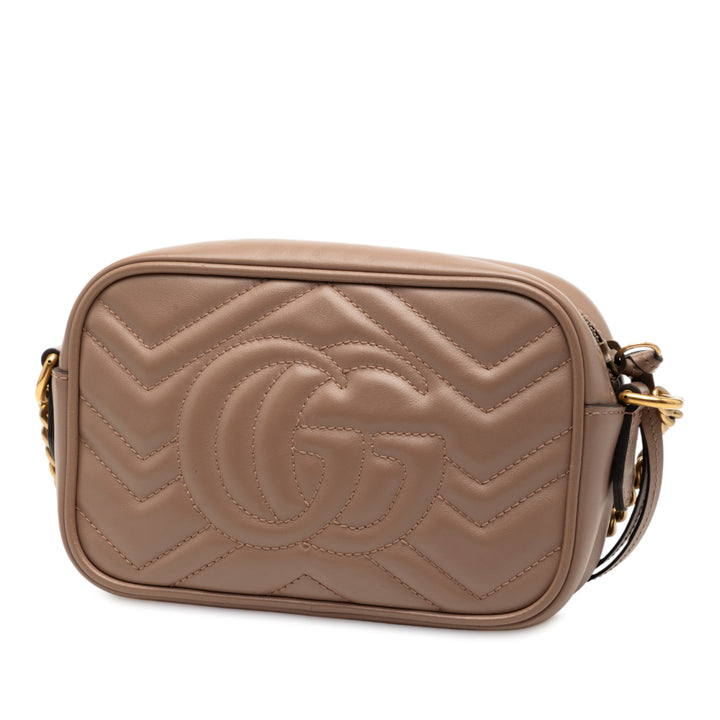 Gucci GG Marmont Matelasse Sac Mini Cuir de veau Marron