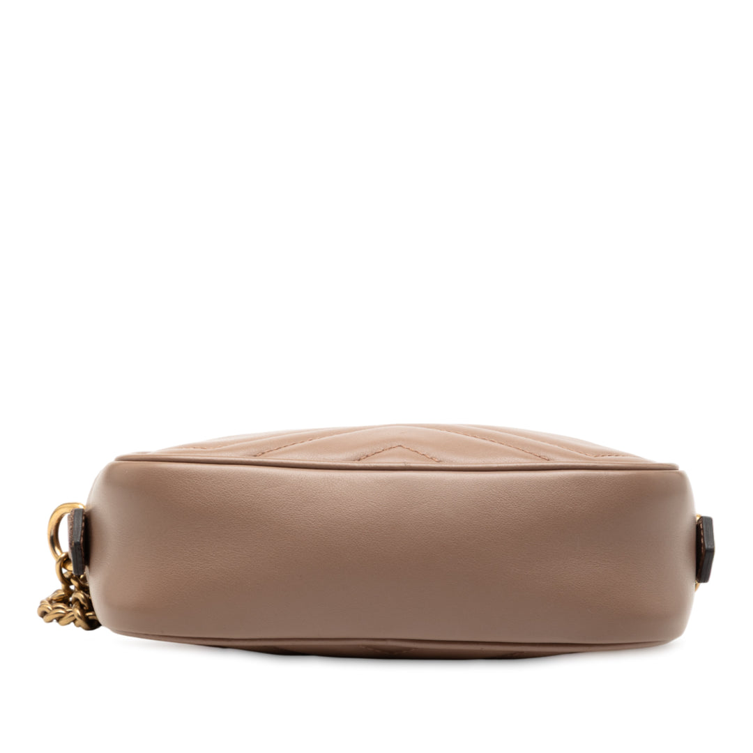 Gucci GG Marmont Matelasse Sac Mini Cuir de veau Marron