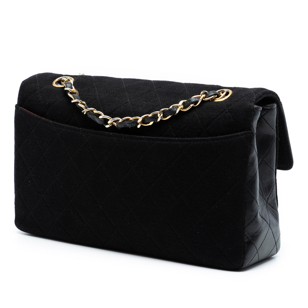 Chanel CC Matelassé Jersey et Cuir d’agneau à rabat