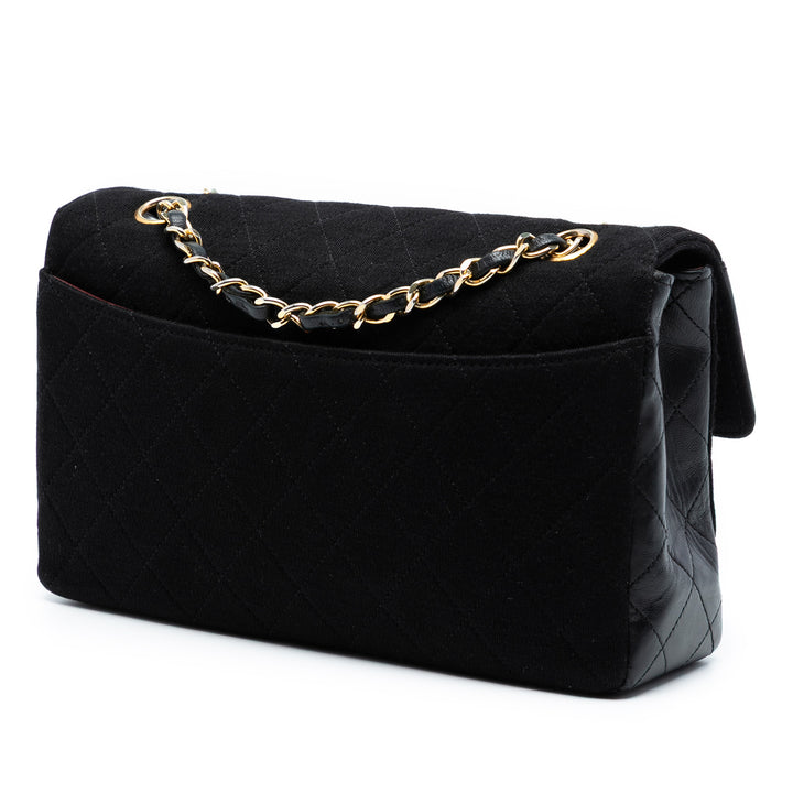 Chanel CC Matelassé Jersey et Cuir d’agneau à rabat