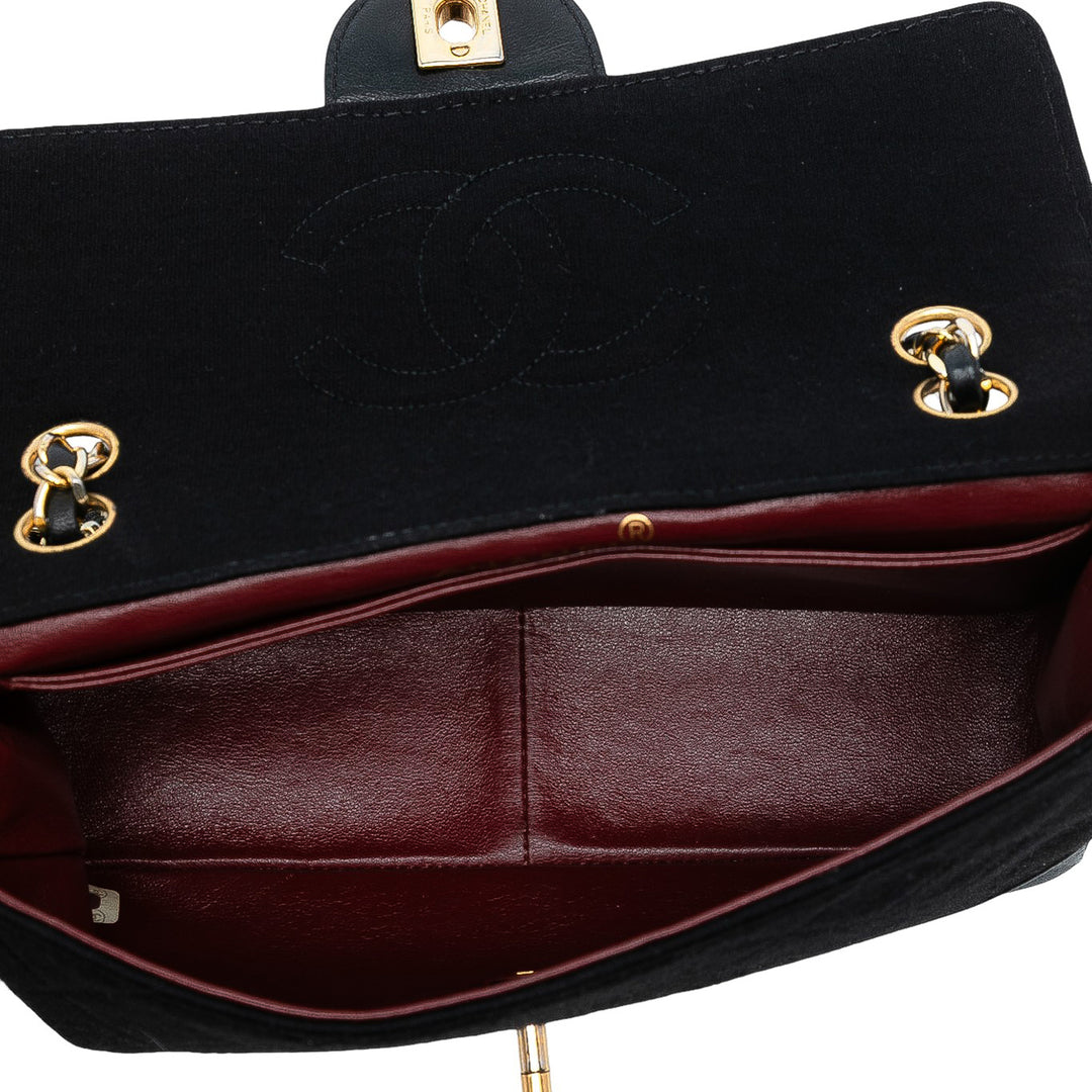 Chanel CC Matelassé Jersey et Cuir d’agneau à rabat