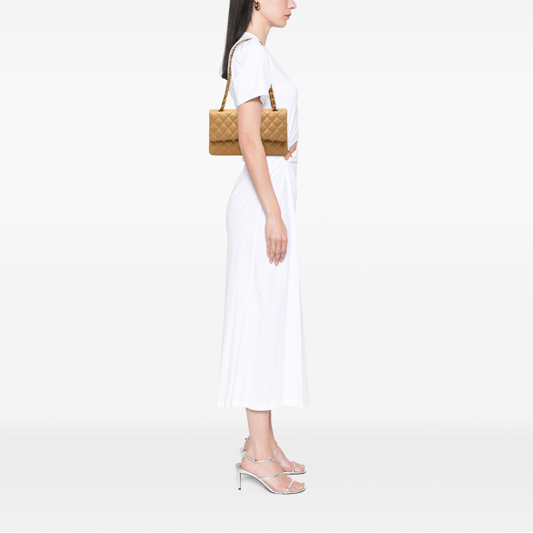 Chanel Sac porté épaule Classic Double rabat Moyen Cuir d'agneau Beige – vue 6 – GABY PARIS