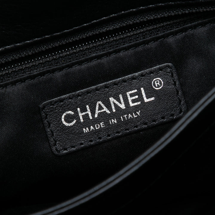 Chanel CC Matelassé Cuir de veau Hamptons Foldover à rabat