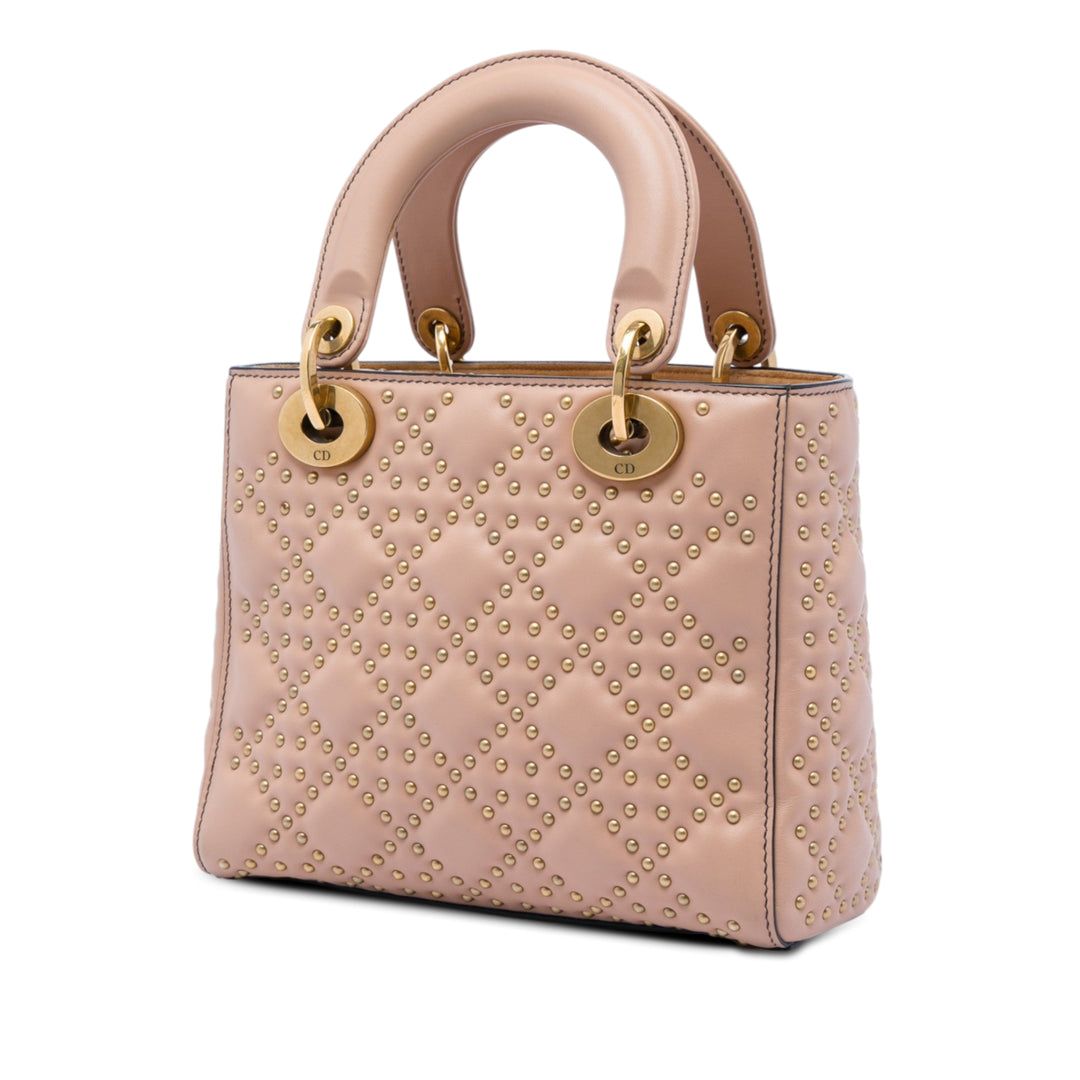 Dior Small Cuir d'agneau Cannage clouté Supple Lady Dior