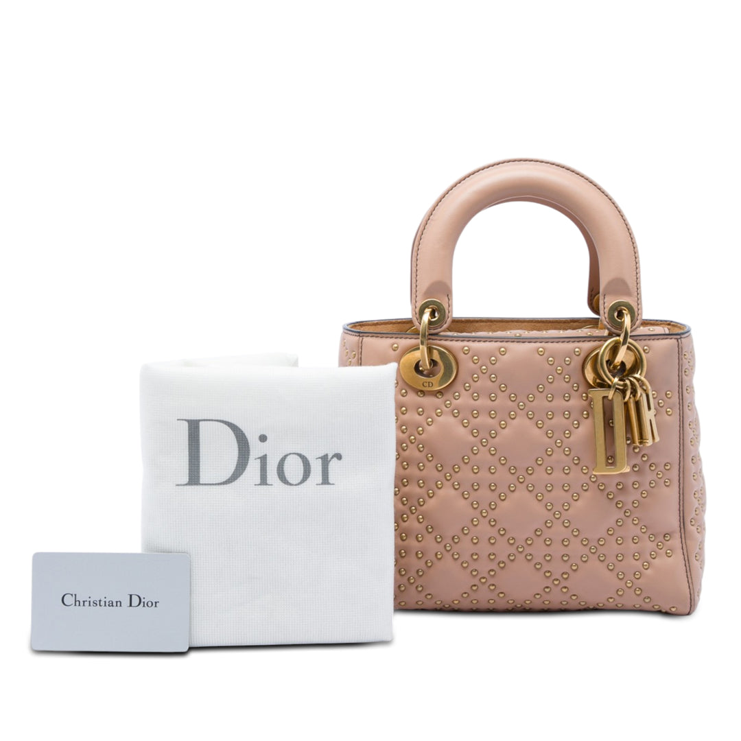 Dior Small Cuir d'agneau Cannage clouté Supple Lady Dior