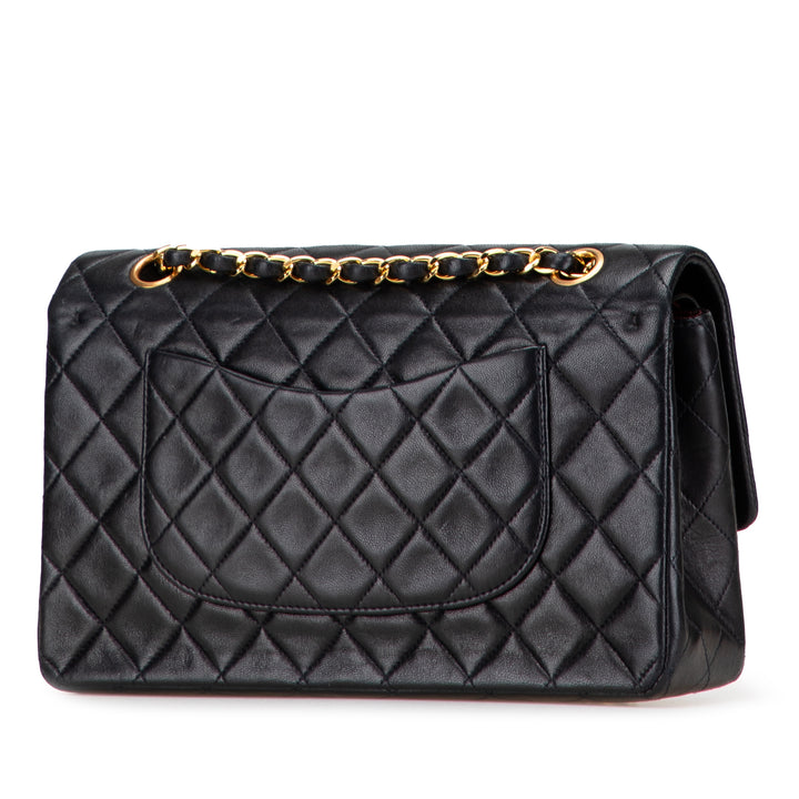 Chanel Medium Classic Cuir d’agneau Double rabat Noir