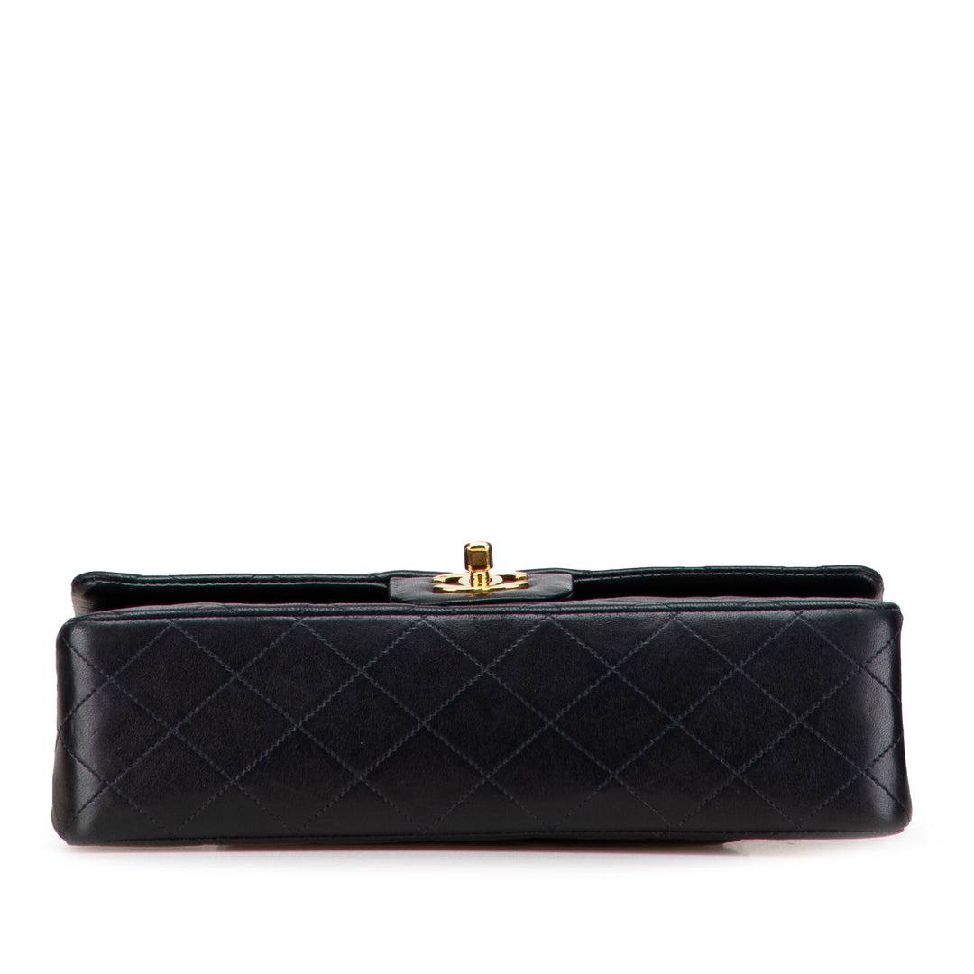 Chanel Medium Classic Cuir d’agneau Double rabat Noir