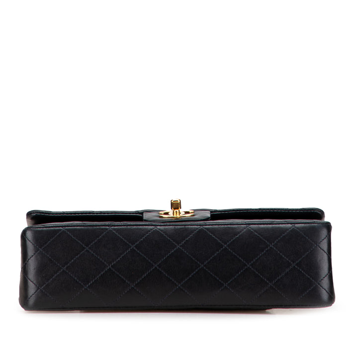 Chanel Medium Classic Cuir d’agneau Double rabat Noir