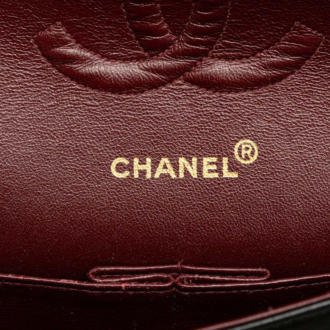 Chanel Medium Classic Cuir d’agneau Double rabat Noir