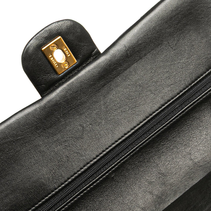 Chanel Medium Classic Cuir d’agneau Double rabat Noir