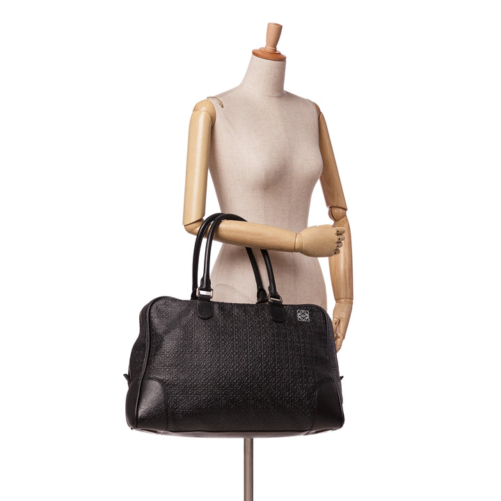 XL Anagram Embossed Amazona 75 Travel Bag Black - Gaby Paris
