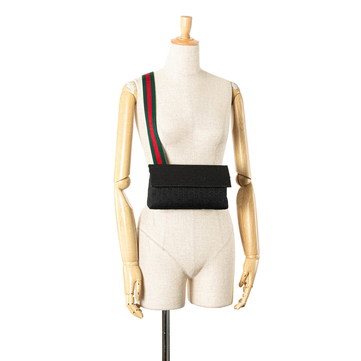 GG Canvas Web Crossbody Black - Gaby Paris