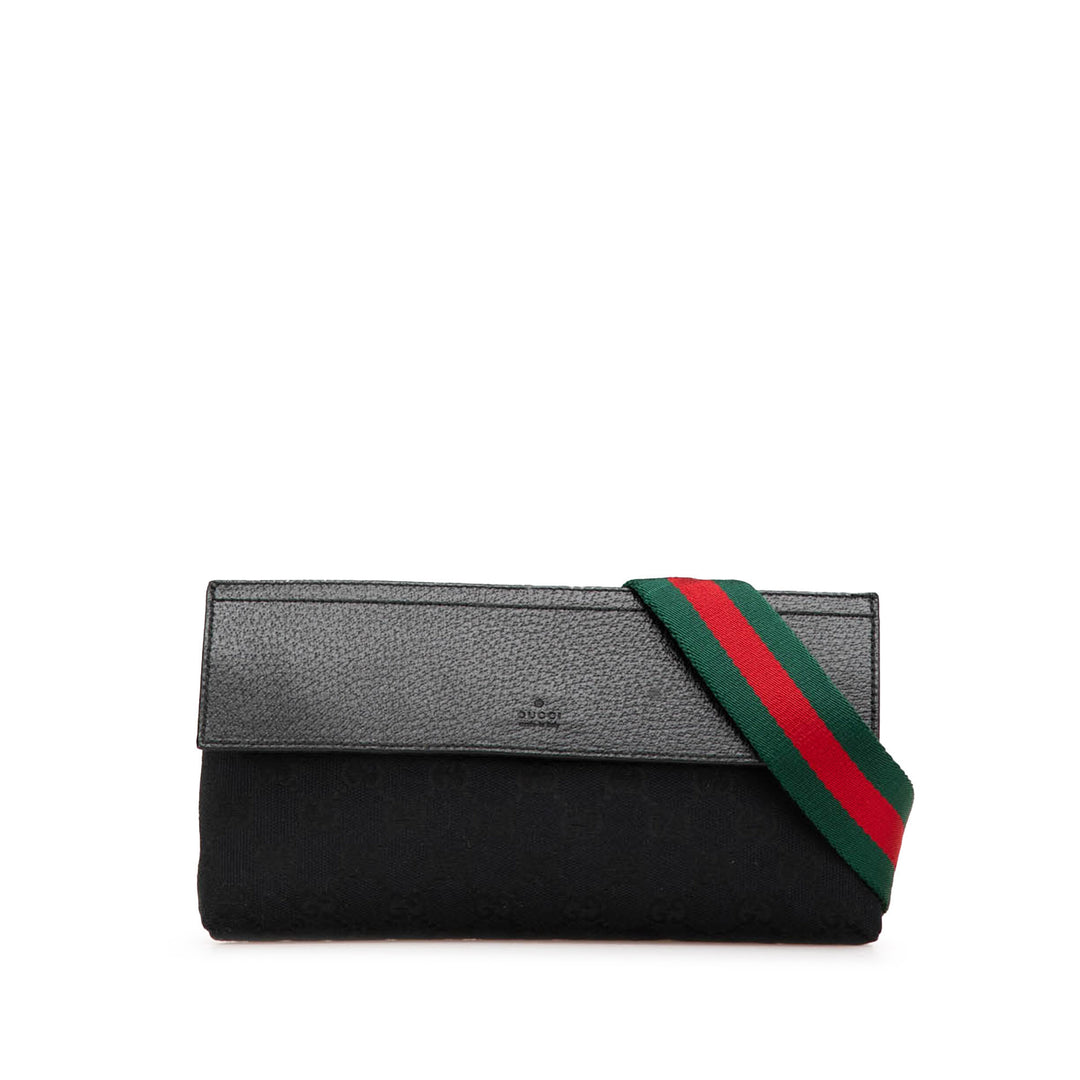 GG Canvas Web Crossbody Black - Gaby Paris