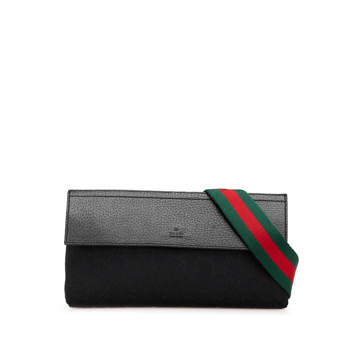 GG Canvas Web Crossbody Black - Gaby Paris