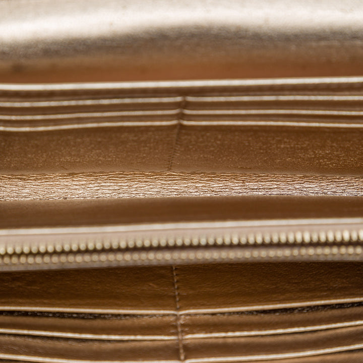 Dior Metallic Cuir d’agneau Cannage Miss Dior Promenade Wallet on Chain