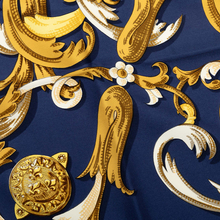 Hermès Carré Le Mors A La Conetable 90 Bleu – vue 3 – GABY PARIS