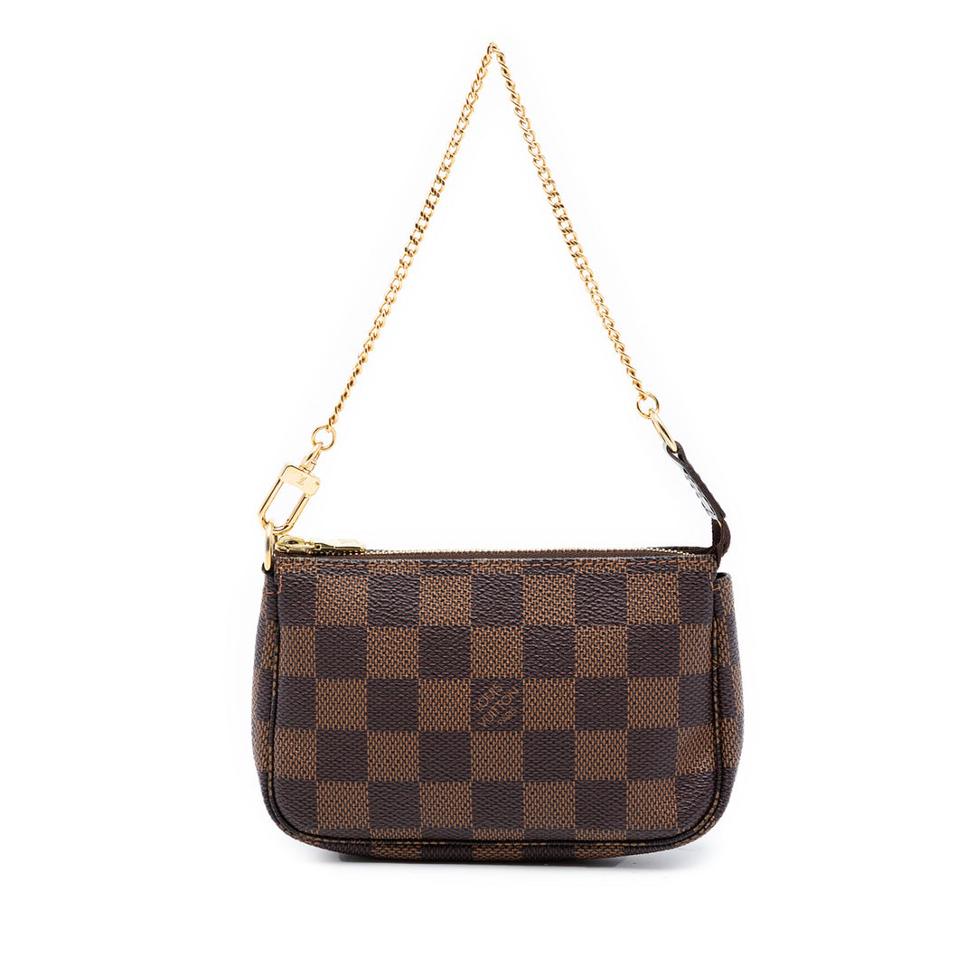 Pochette Accessoires Mini Damier Ébène Marron