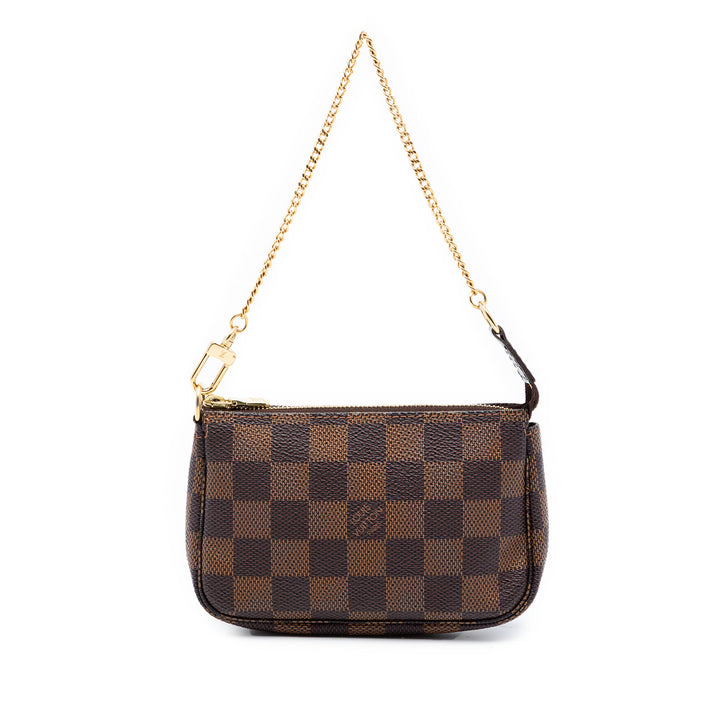 Pochette Accessoires Mini Damier Ébène Marron