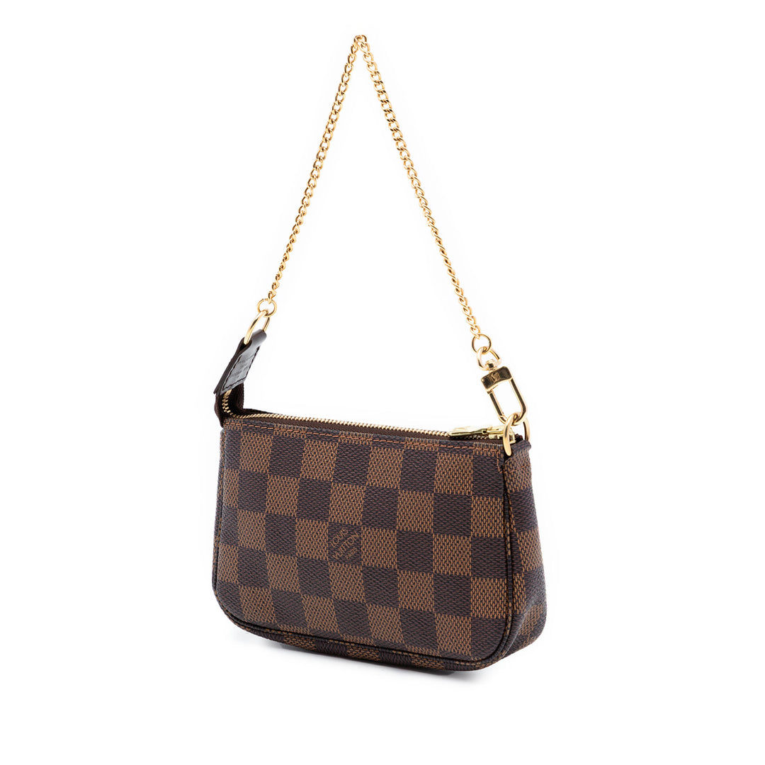 Pochette Accessoires Mini Damier Ébène Marron