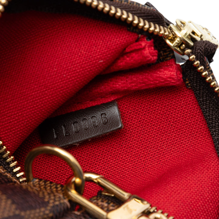 Pochette Accessoires Mini Damier Ébène Marron