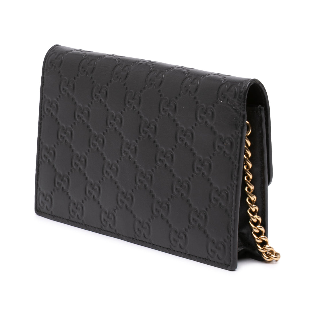 Guccissima Interlocking G Wallet on Chain Noir