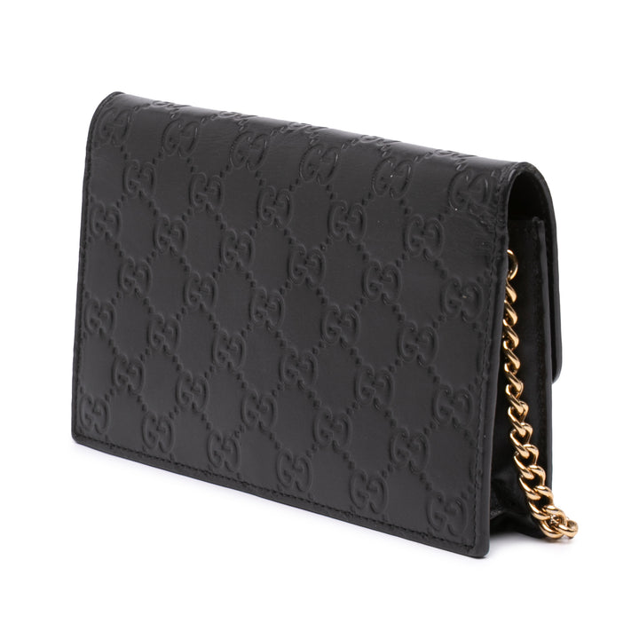 Guccissima Interlocking G Wallet on Chain Noir