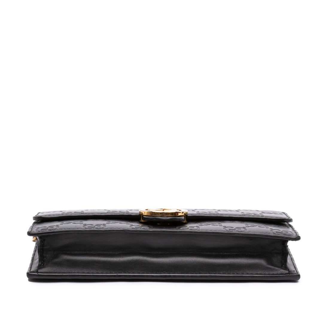 Guccissima Interlocking G Wallet on Chain Noir