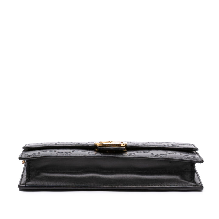Guccissima Interlocking G Wallet on Chain Noir