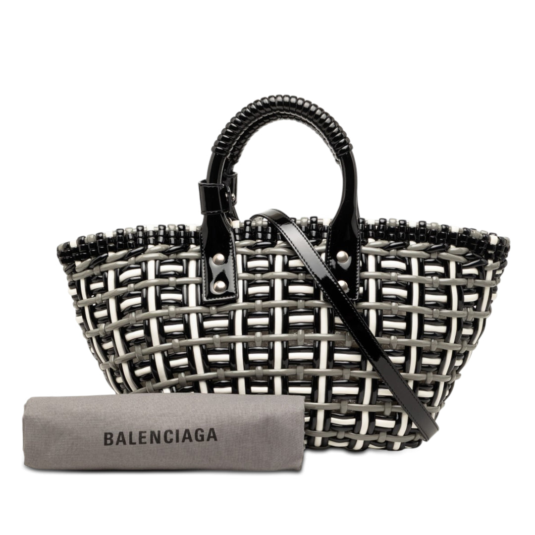 Balenciaga Faux Cuir Bistro Basket Sac XS