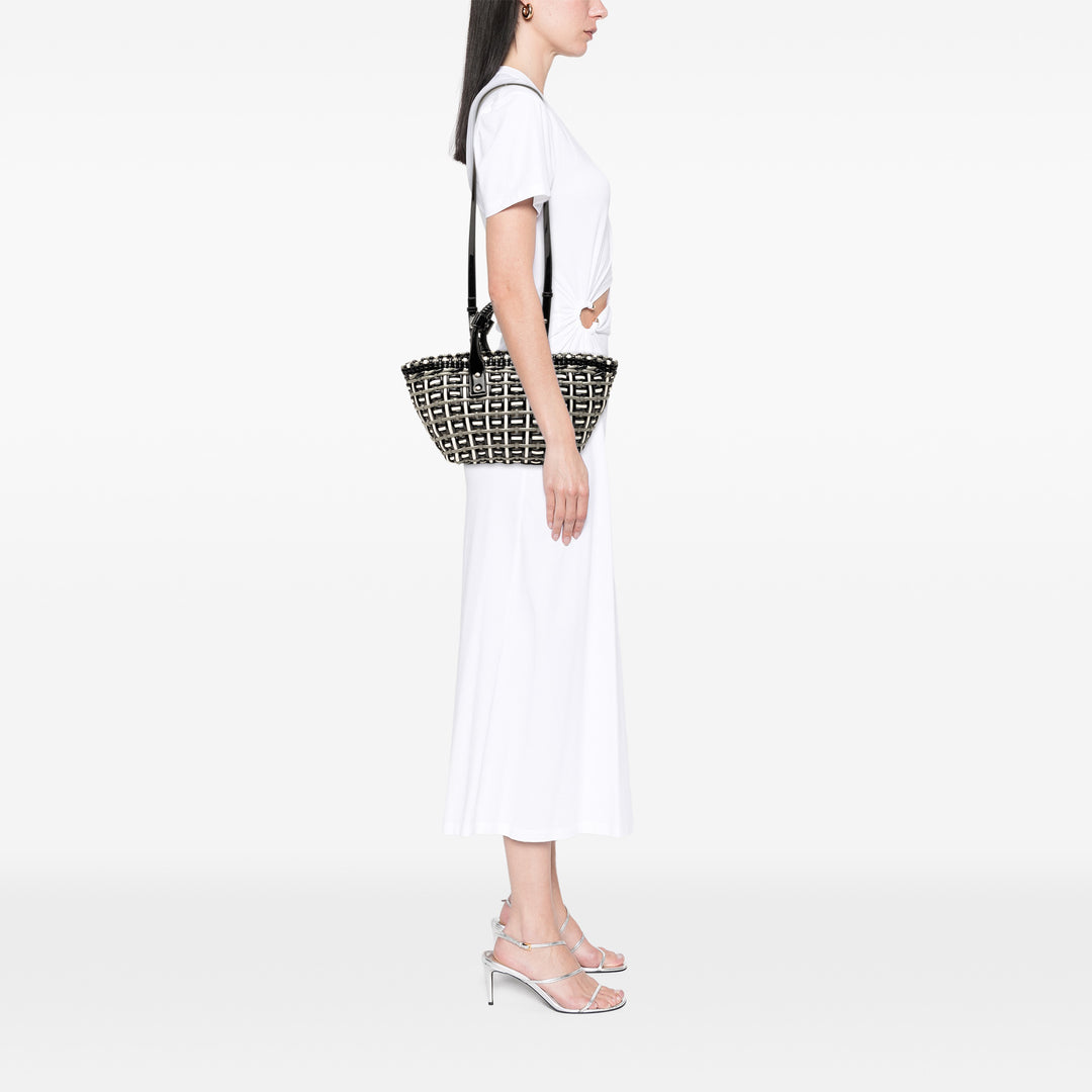 Balenciaga Faux Cuir Bistro Basket Sac XS