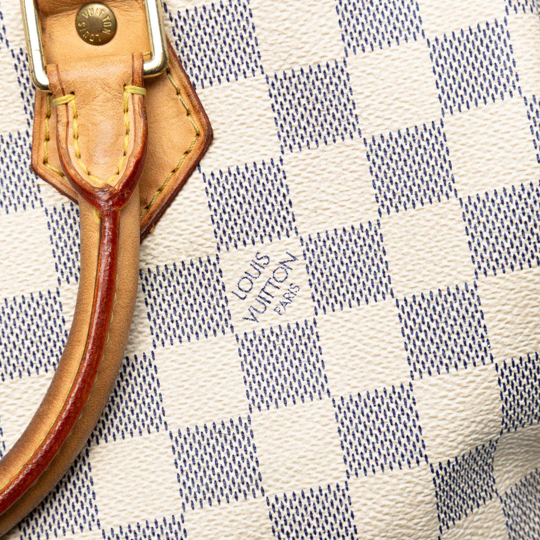 Louis Vuitton Damier Azur Speedy 30 Blanc – GABY PARIS Authentique