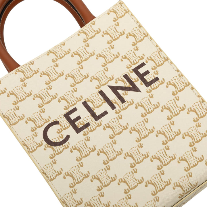 Triomphe Cabas vertical Mini Triomphe enduite Blanc