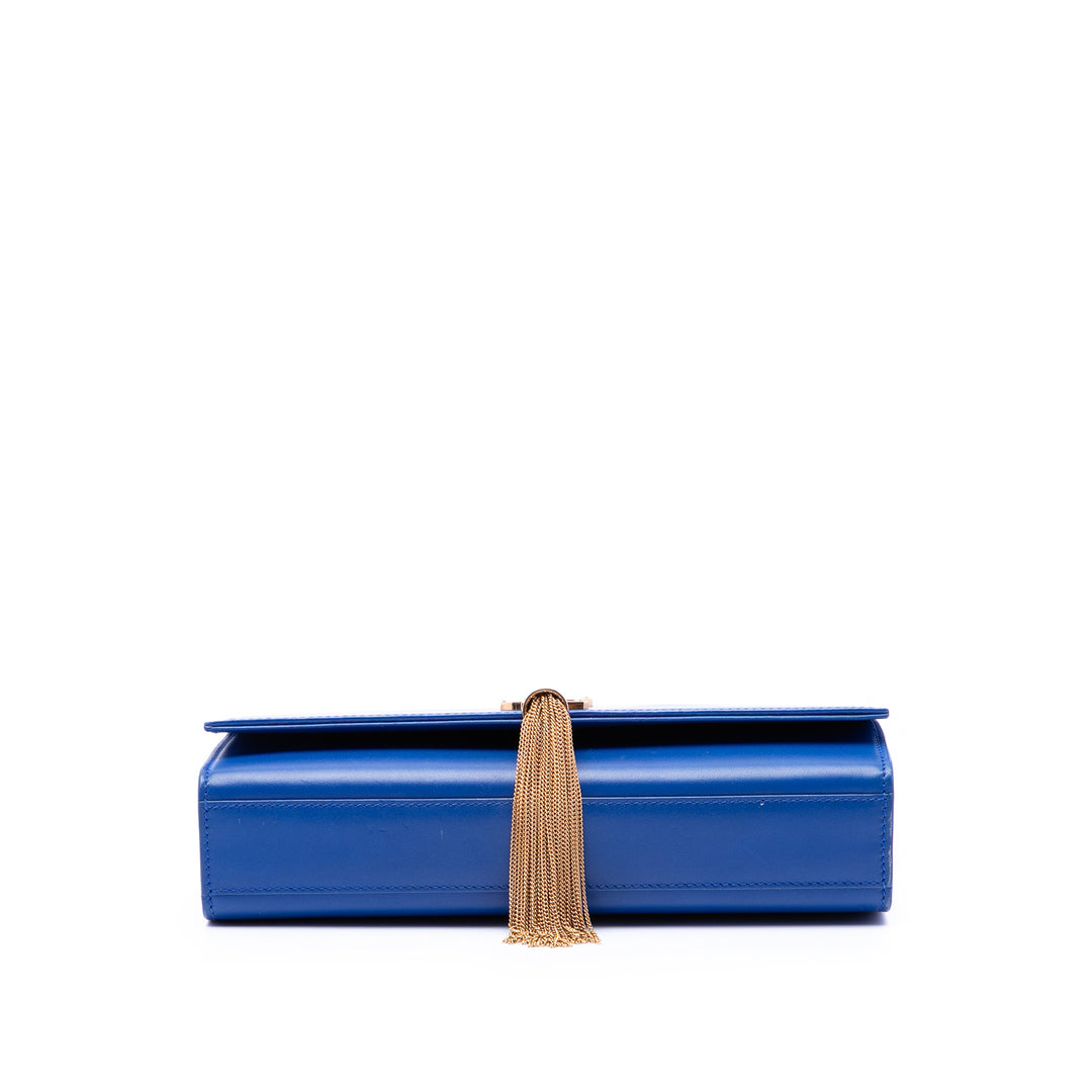 Saint Laurent Medium Smooth Cuir de veau Monogram Kate Pompon Sac porté croisé