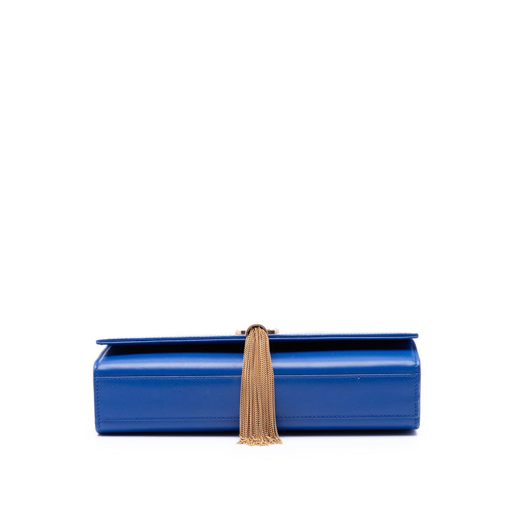 Saint Laurent Medium Smooth Cuir de veau Monogram Kate Pompon Sac porté croisé