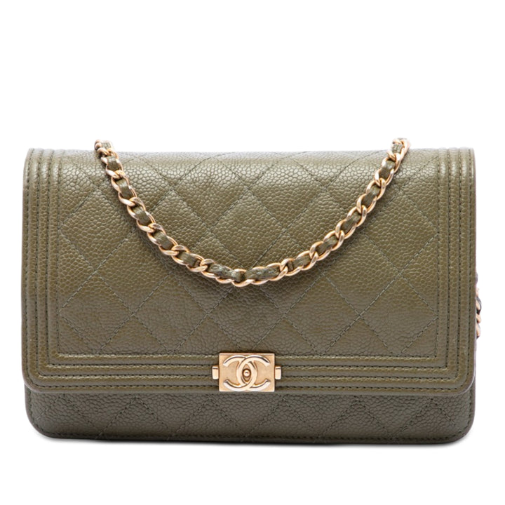 Chanel Matelassé Caviar Boy Wallet on Chain
