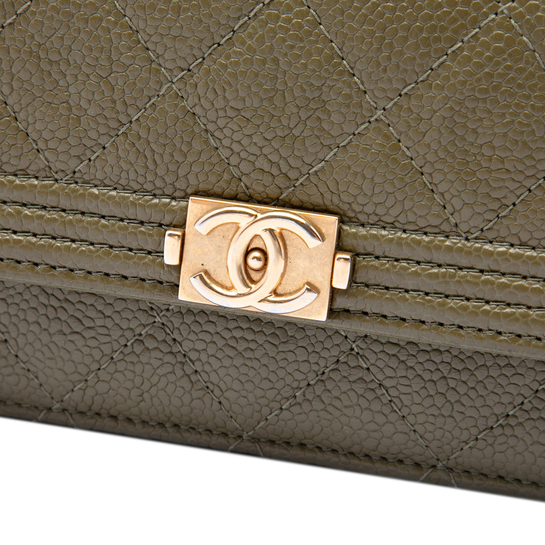 Chanel Matelassé Caviar Boy Wallet on Chain
