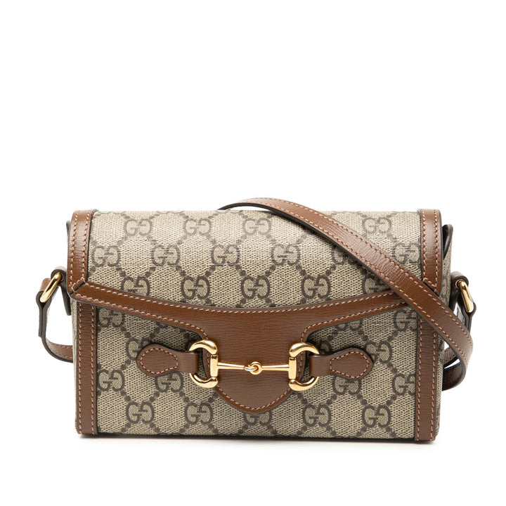 Gucci Mini GG Supreme Horsebit 1955 Sac porté croisé