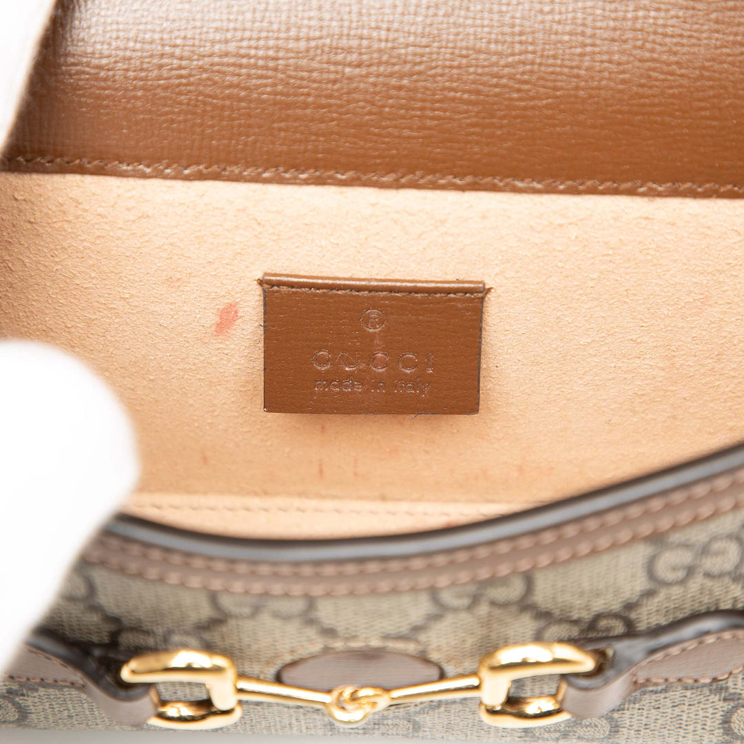 Gucci Mini GG Supreme Horsebit 1955 Sac porté croisé