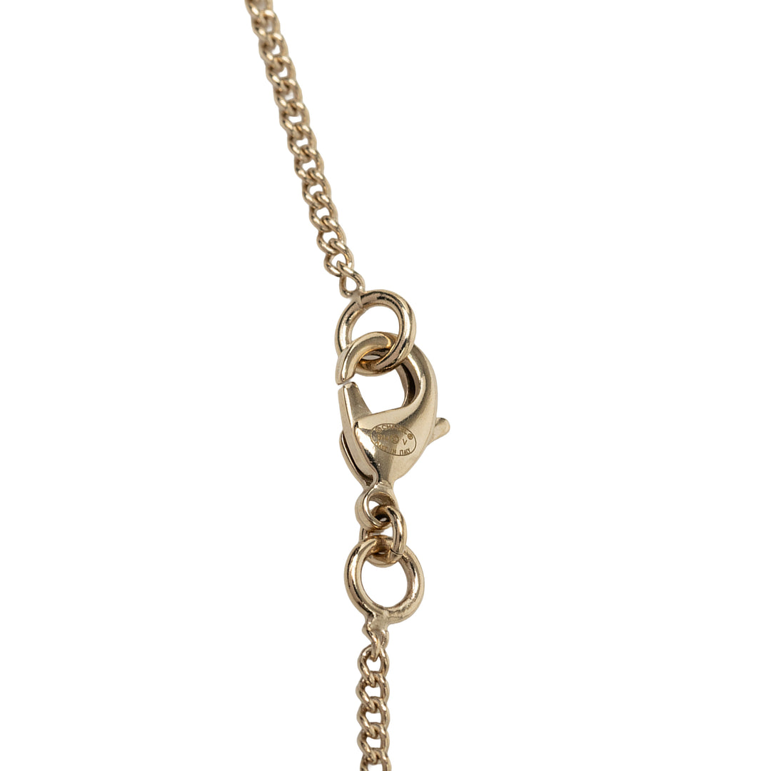 plaqué CC Perles fantaisie Baroque Pendant Collier Doré