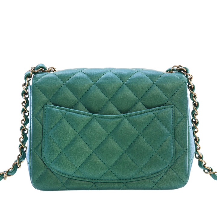 Chanel Classic Carré Irisé Rabat simple Mini Cuir d'agneau