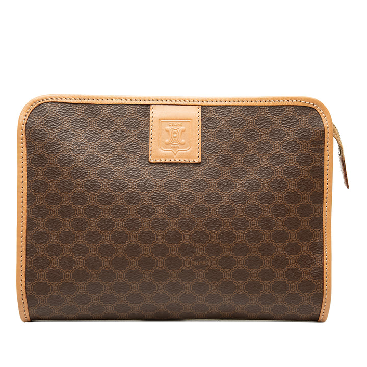Celine Macadam Pochette Toile enduite Marron – vue principale – GABY PARIS