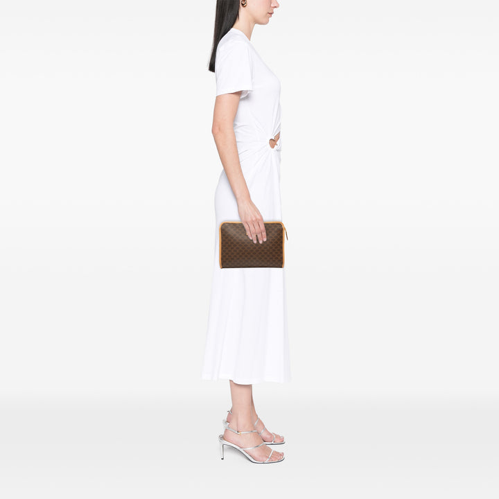 Celine Macadam Pochette Toile enduite Marron – vue 6 – GABY PARIS