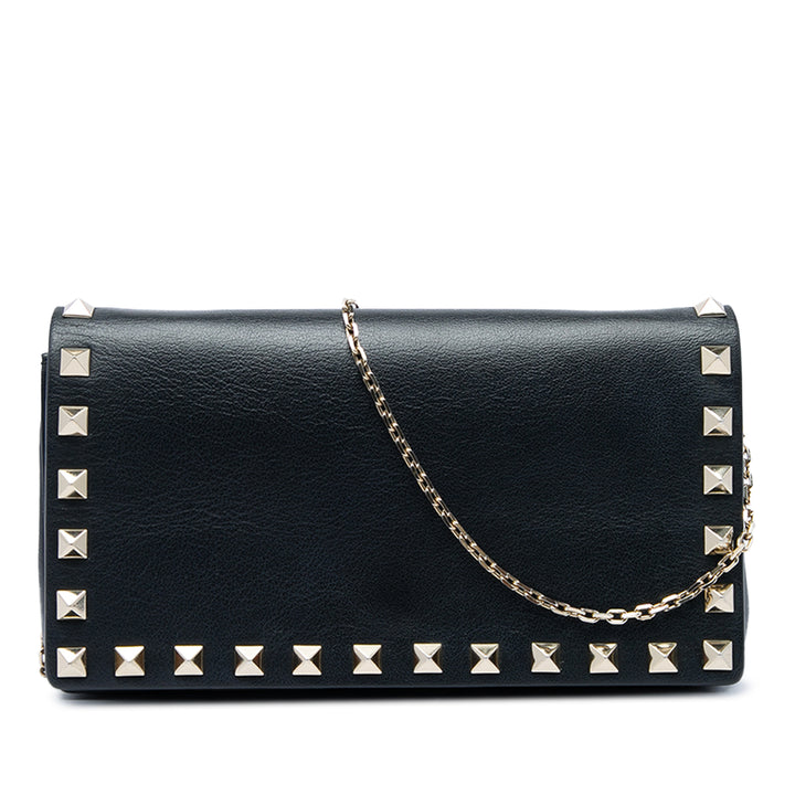 Valentino Sac bandoulière Rockstud Wallet on Chain Cuir de veau Noir – vue principale – GABY PARIS