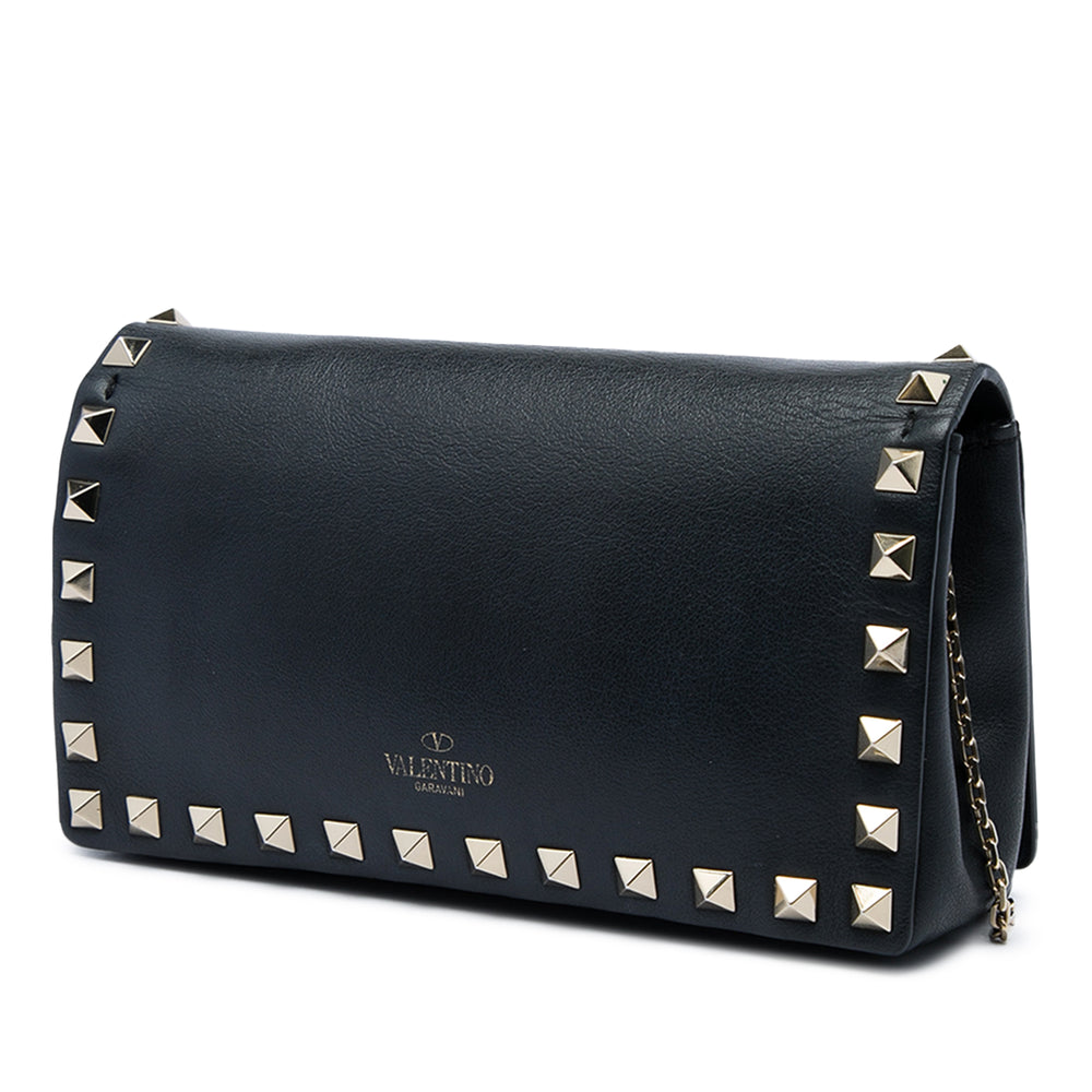 Valentino Sac bandoulière Rockstud Wallet on Chain Cuir de veau Noir – vue 2 – GABY PARIS