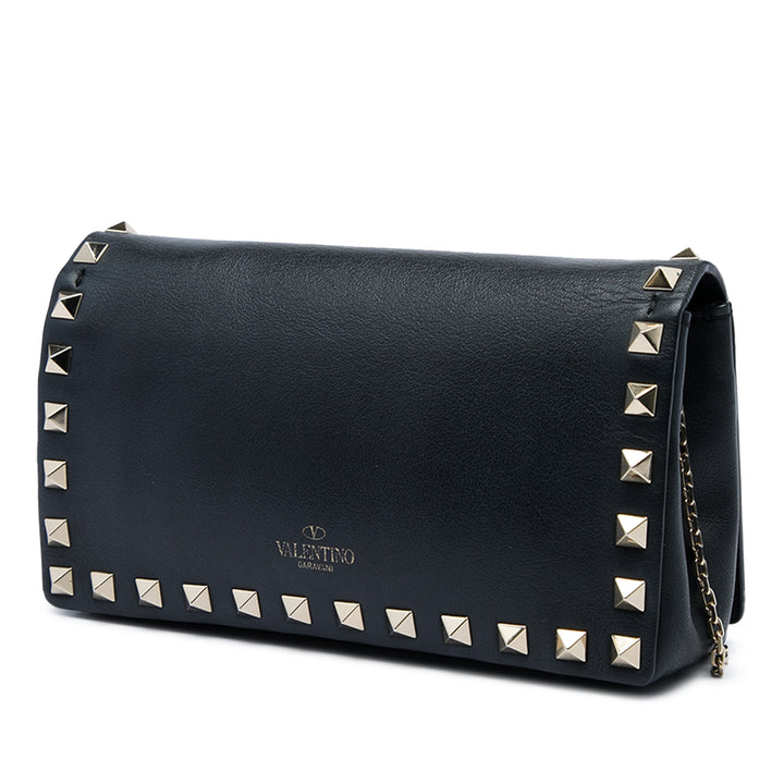 Valentino Sac bandoulière Rockstud Wallet on Chain Cuir de veau Noir – vue 2 – GABY PARIS