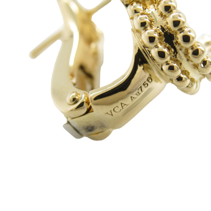 18K Yellow Gold Mother of Pearl Vintage Alhambra Earrings Gold - Gaby Paris