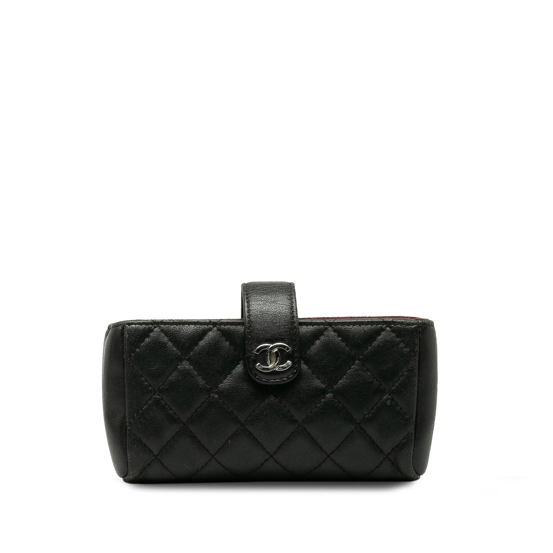 Quilted CC O-Phone Holder Pouch Black - Gaby Paris